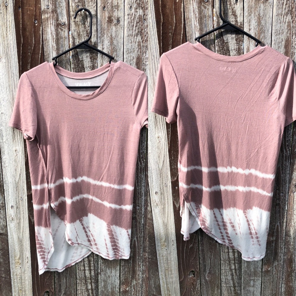 Mauve Shirt with Tie Dye Bottom